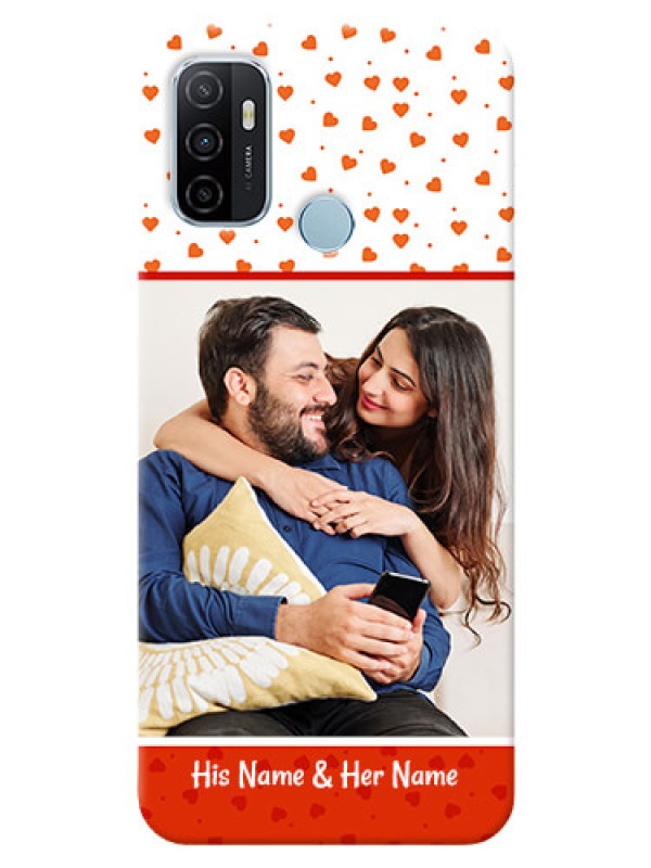 Custom Oppo A53 Phone Back Covers: Orange Love Symbol Design