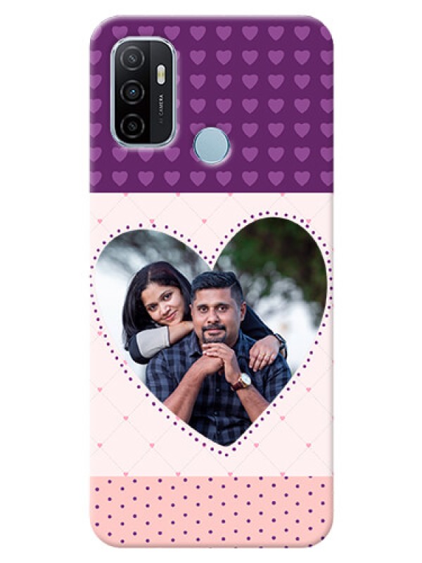 Custom Oppo A53 Mobile Back Covers: Violet Love Dots Design