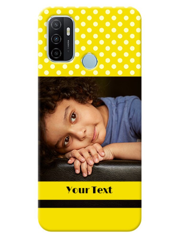 Custom Oppo A53 Custom Mobile Covers: Bright Yellow Case Design
