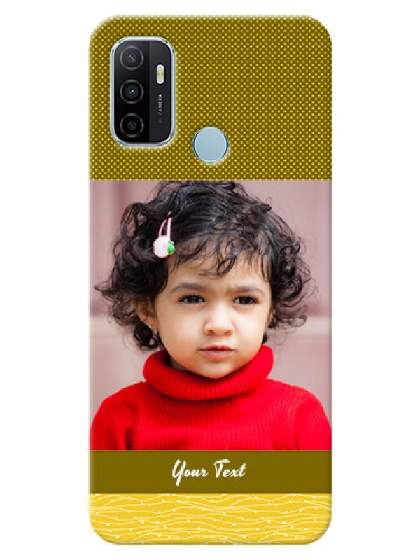 Custom Oppo A53 custom mobile back covers: Simple Green Color Design