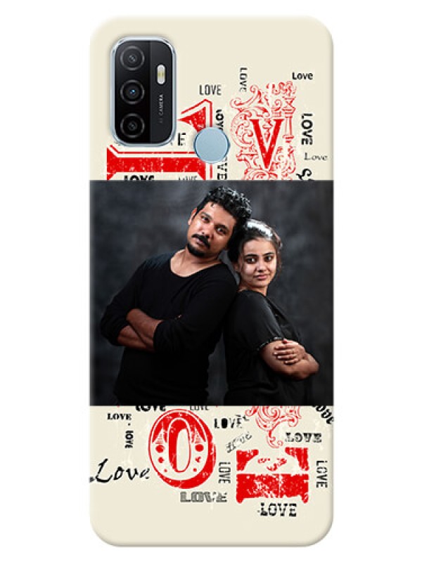 Custom Oppo A53 mobile cases online: Trendy Love Design Case