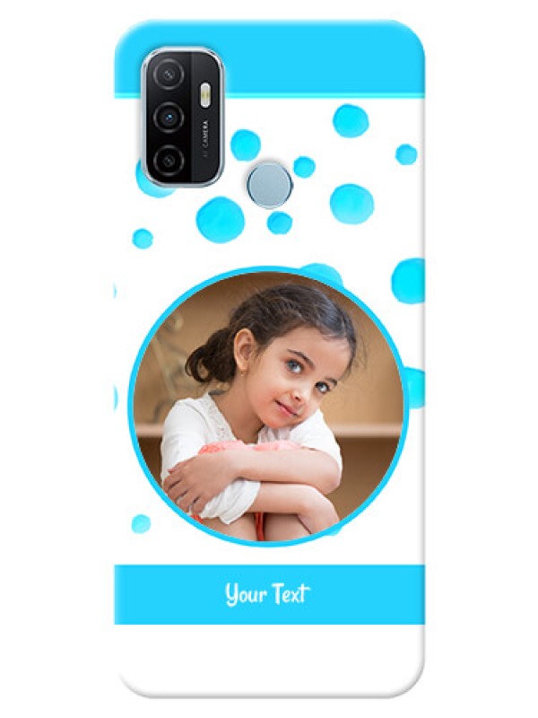 Custom Oppo A53 Custom Phone Covers: Blue Bubbles Pattern Design