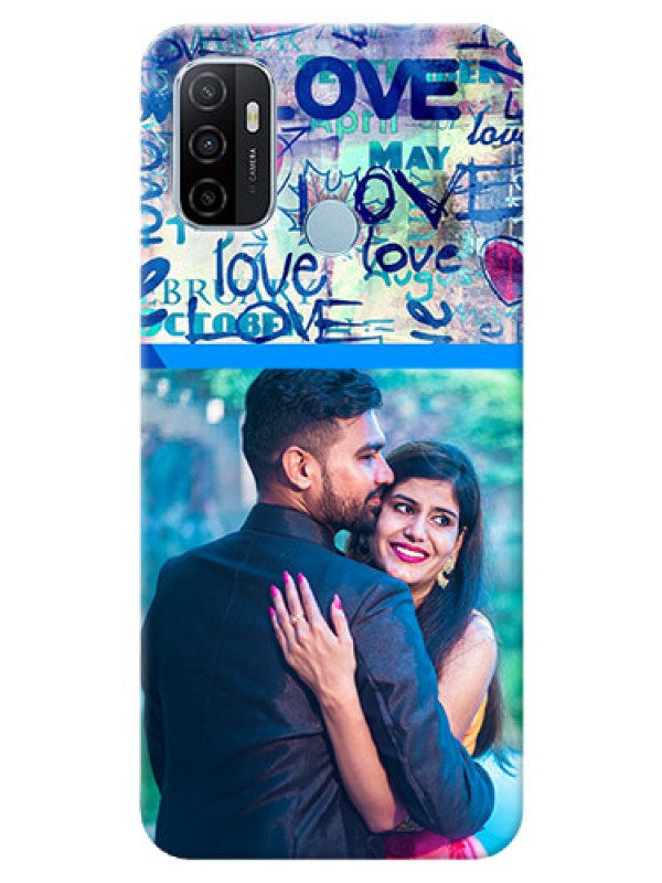 Custom Oppo A53 Mobile Covers Online: Colorful Love Design
