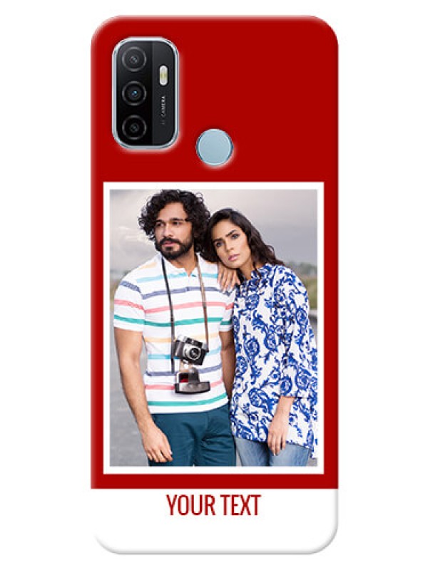 Custom Oppo A53 mobile phone covers: Simple Red Color Design