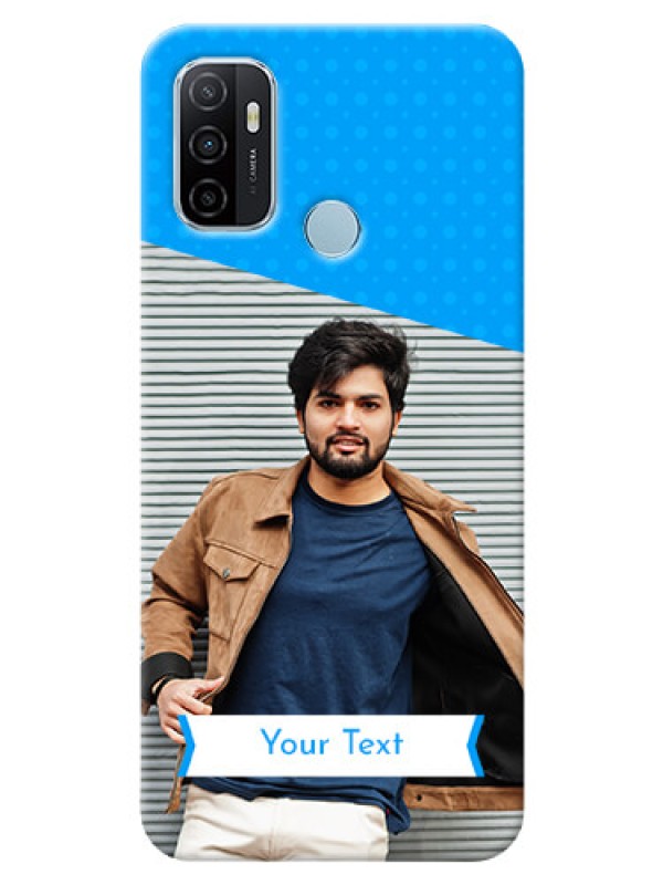Custom Oppo A53 Personalized Mobile Covers: Simple Blue Color Design