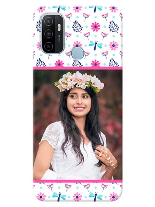 Custom Oppo A53 Mobile Covers: Colorful Flower Design
