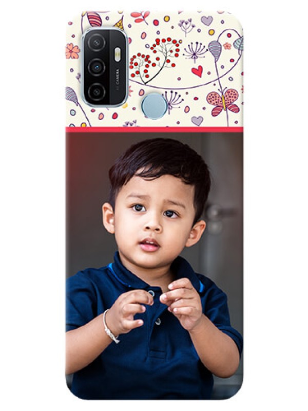 Custom Oppo A53 phone back covers: Premium Floral Design