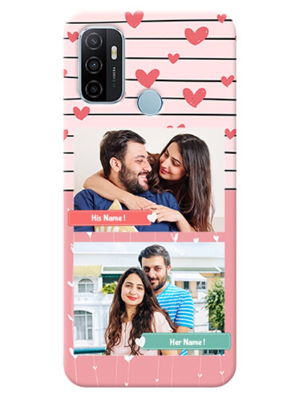 Custom Oppo A53 custom mobile covers: Photo with Heart Design