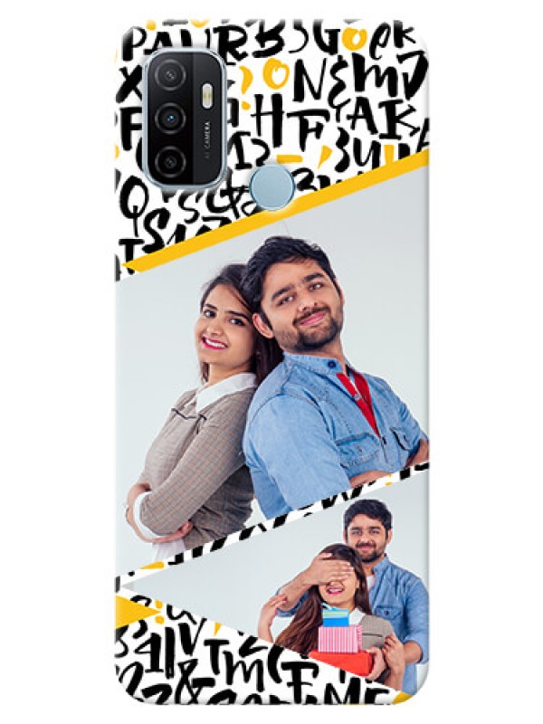 Custom Oppo A53 Phone Back Covers: Letters Pattern Design