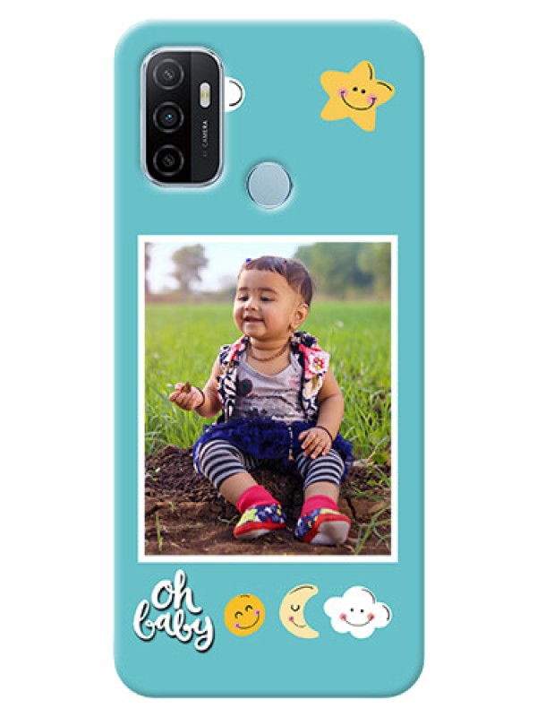 Custom Oppo A53 Personalised Phone Cases: Smiley Kids Stars Design