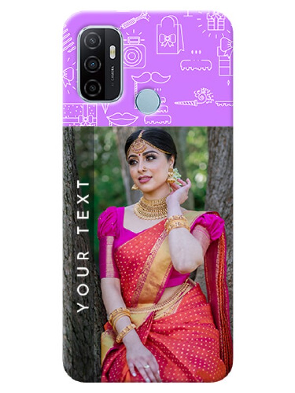 Custom Oppo A53 Personalized Phone Cases: Birthday Icons Design