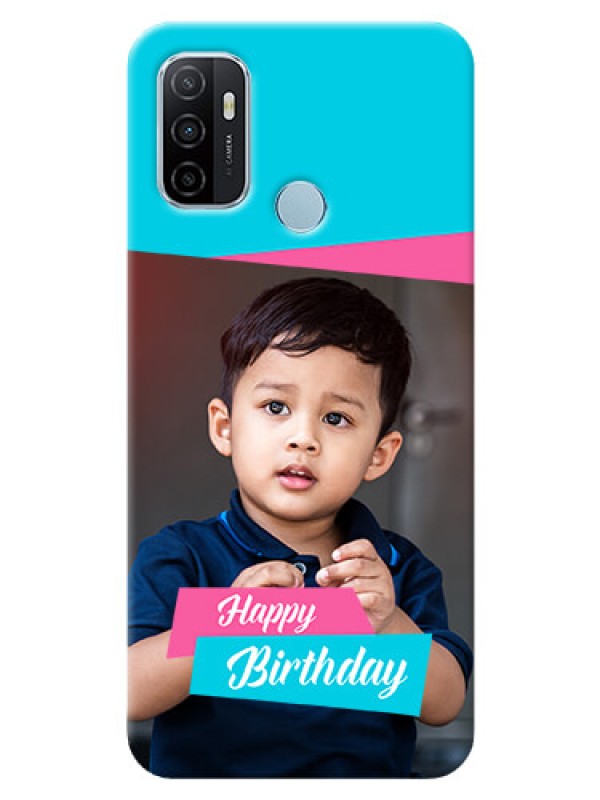 Custom Oppo A53 Mobile Covers: Image Holder with 2 Color Design