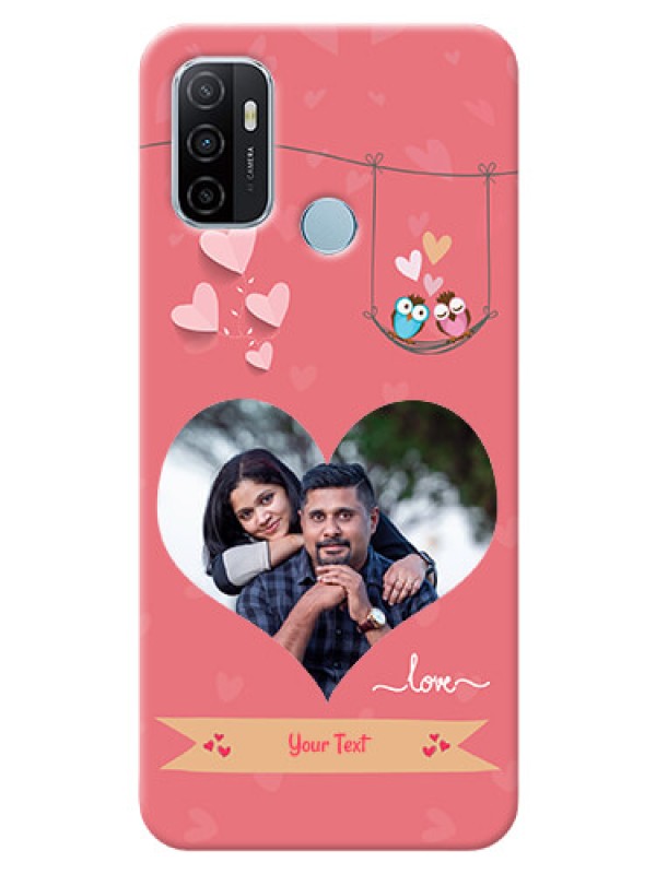 Custom Oppo A53 custom phone covers: Peach Color Love Design 