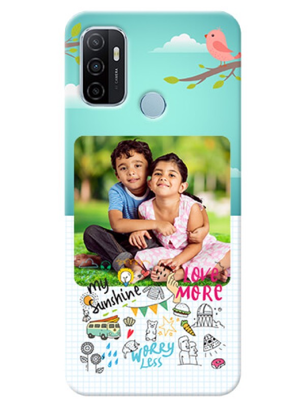 Custom Oppo A53 phone cases online: Doodle love Design