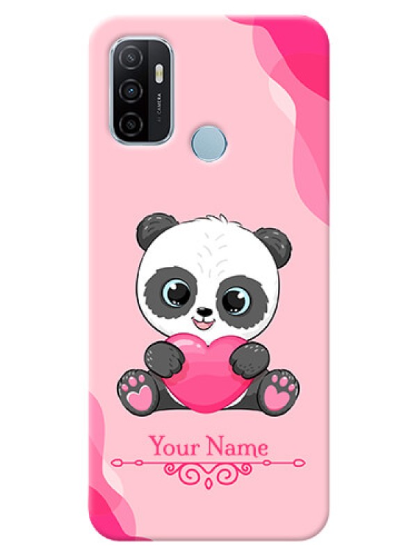 Custom Oppo A53 Mobile Back Covers: Cute Panda Design