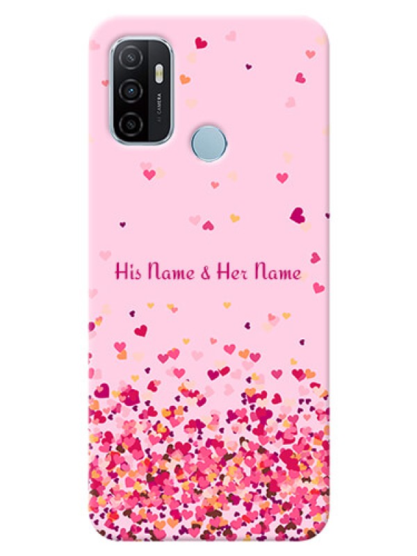 Custom Oppo A53 Phone Back Covers: Floating Hearts Design