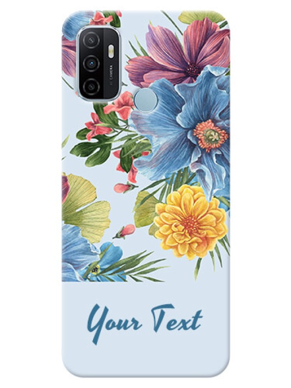 Custom Oppo A53 Custom Phone Cases: Stunning Watercolored Flowers Painting Design