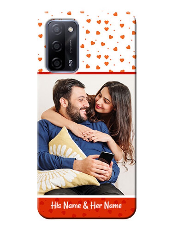 Custom Oppo A53s 5G Phone Back Covers: Orange Love Symbol Design