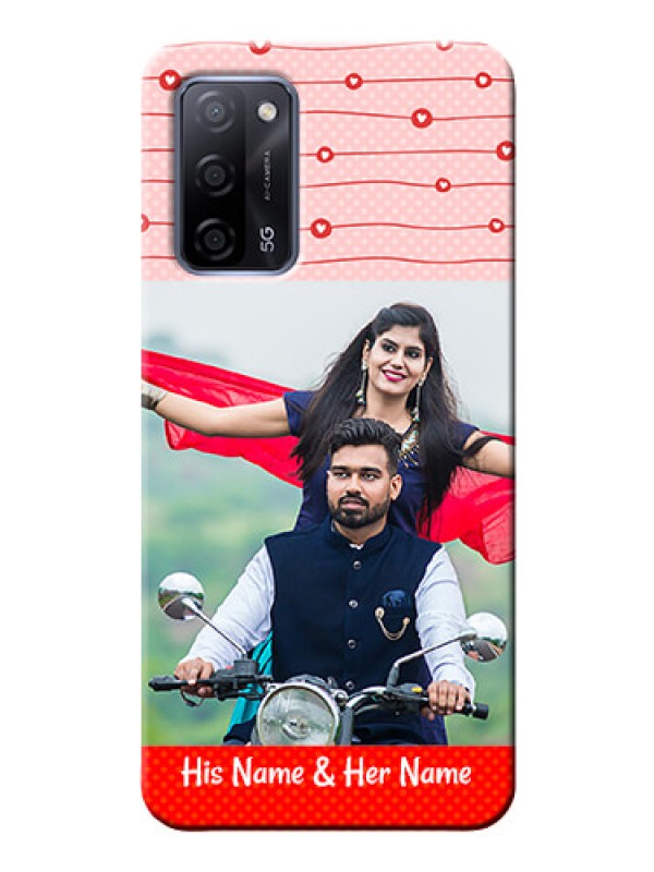 Custom Oppo A53s 5G Custom Phone Cases: Red Pattern Case Design