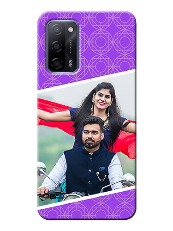 Custom Oppo A53s 5G mobile back covers online: violet Pattern Design