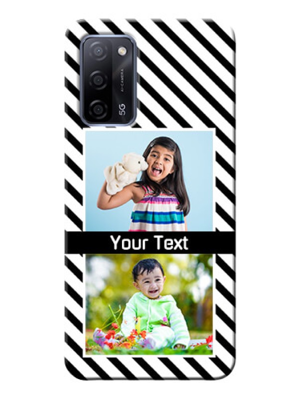 Custom Oppo A53s 5G Back Covers: Black And White Stripes Design