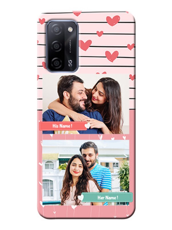 Custom Oppo A53s 5G custom mobile covers: Photo with Heart Design