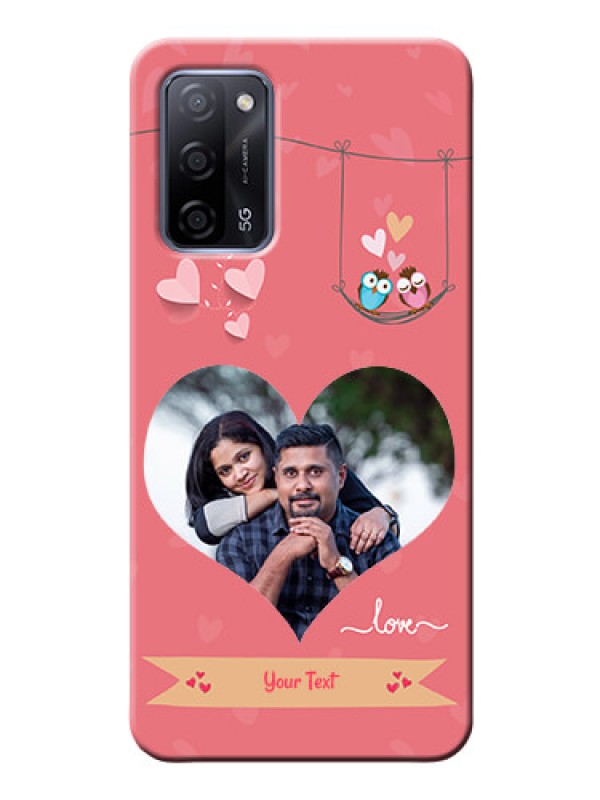 Custom Oppo A53s 5G custom phone covers: Peach Color Love Design 