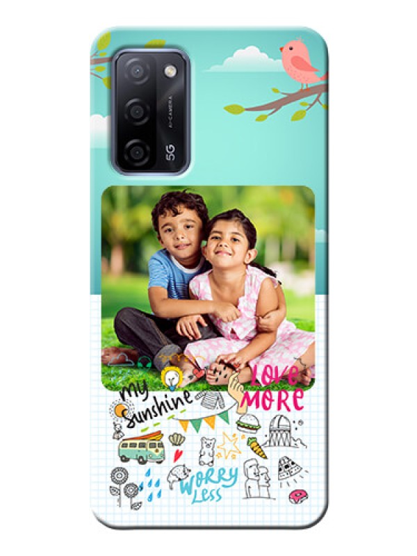 Custom Oppo A53s 5G phone cases online: Doodle love Design