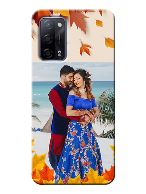 Custom Oppo A53s 5G Mobile Phone Cases: Autumn Maple Leaves Design