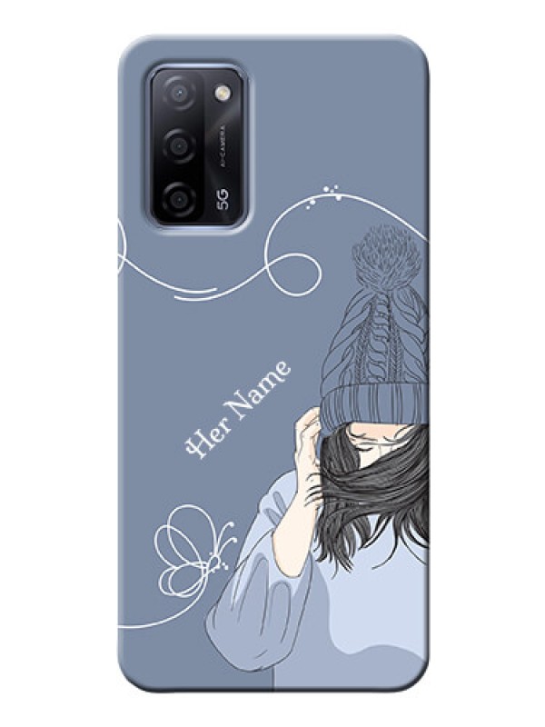 Custom Oppo A53S 5G Custom Mobile Case with Girl in winter outfit Design