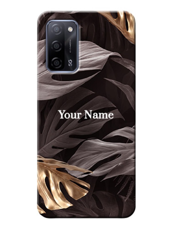Custom Oppo A53S 5G Mobile Back Covers: Wild Leaves digital paint Design
