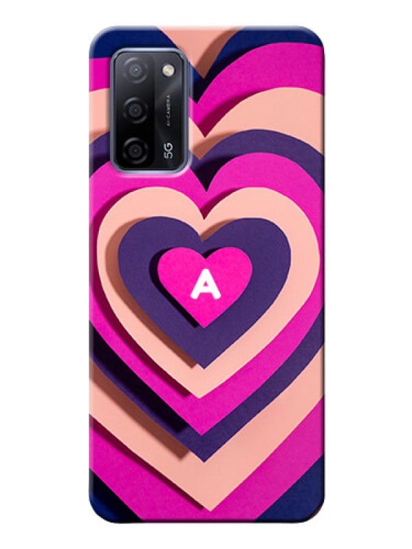 Custom Oppo A53S 5G Custom Mobile Case with Cute Heart Pattern Design