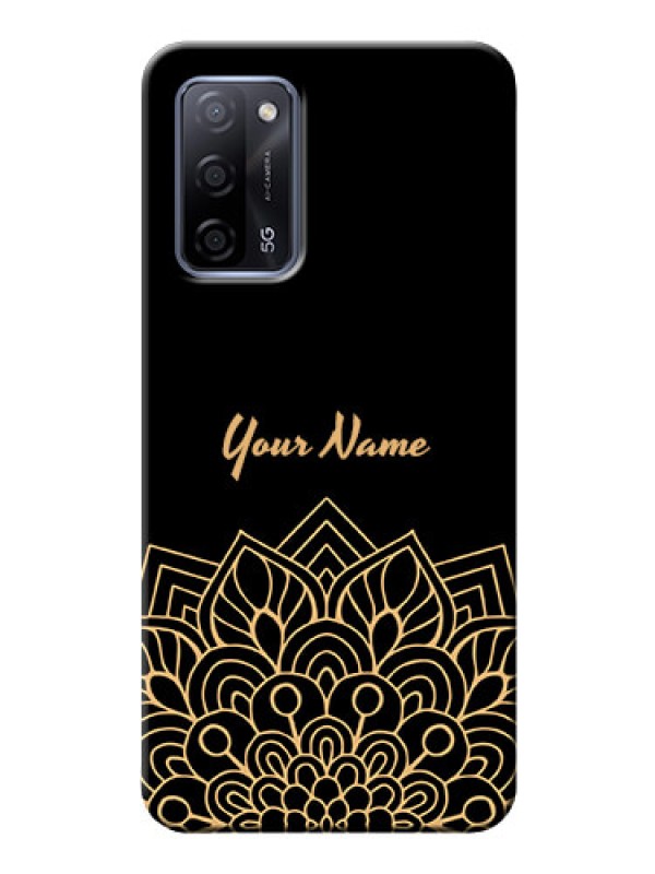 Custom Oppo A53S 5G Back Covers: Golden mandala Design