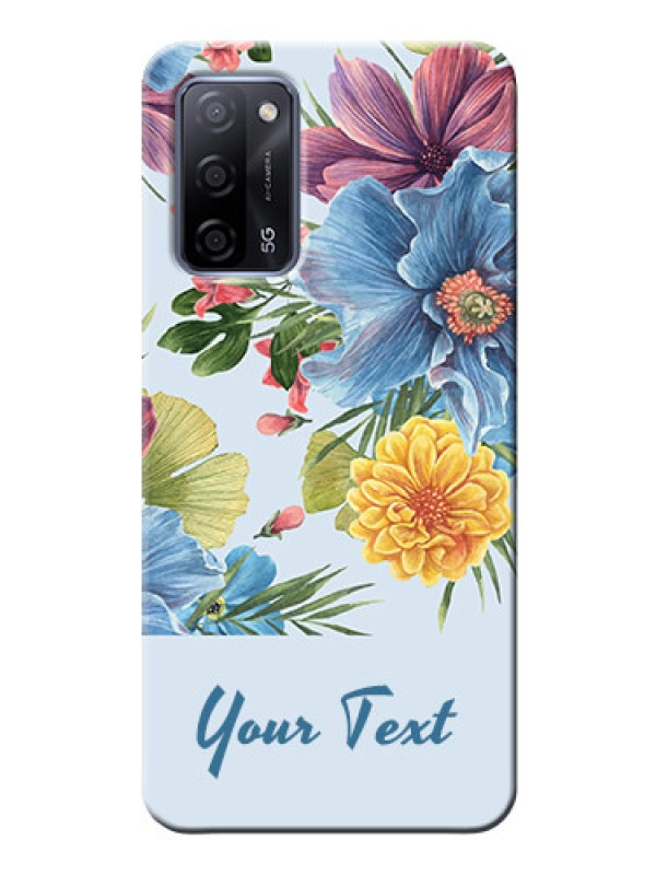 Custom Oppo A53S 5G Custom Phone Cases: Stunning Watercolored Flowers Painting Design