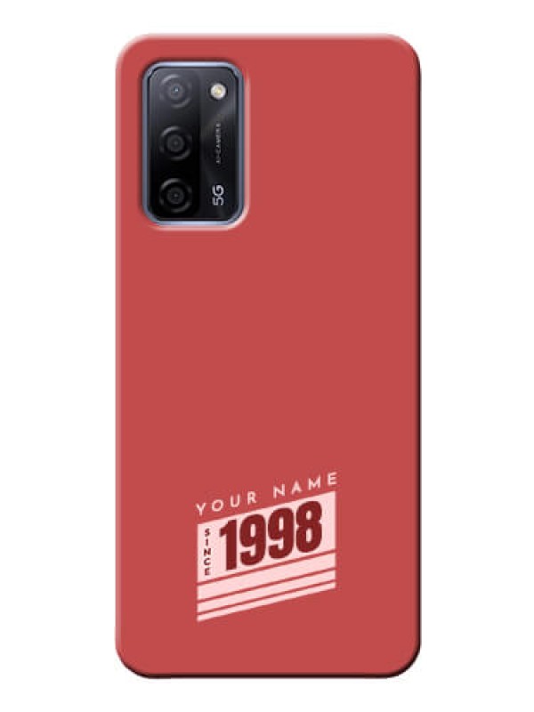 Custom Oppo A53S 5G Phone Back Covers: Red custom year of birth Design