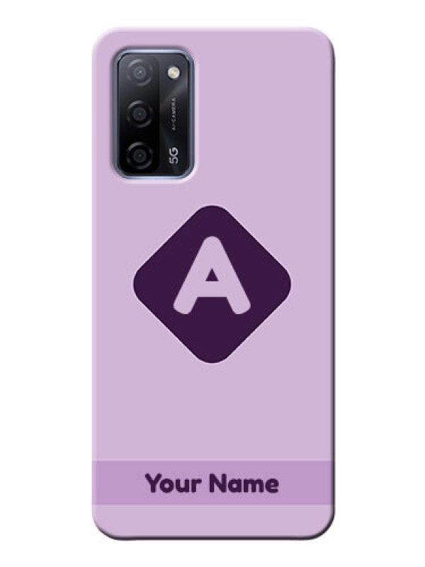 Custom Oppo A53S 5G Custom Mobile Case with Custom Letter in curved badge Design