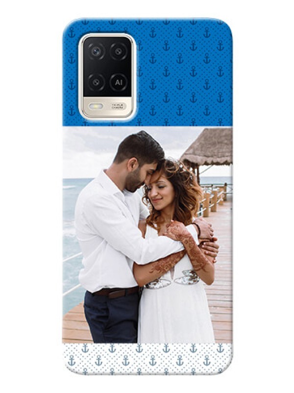 Custom Oppo A54 Mobile Phone Covers: Blue Anchors Design