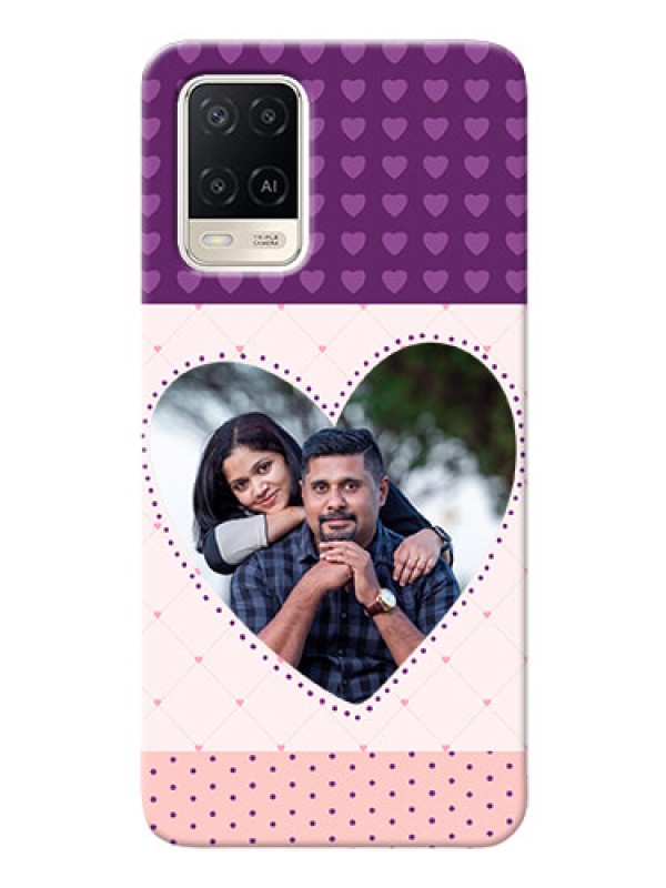 Custom Oppo A54 Mobile Back Covers: Violet Love Dots Design