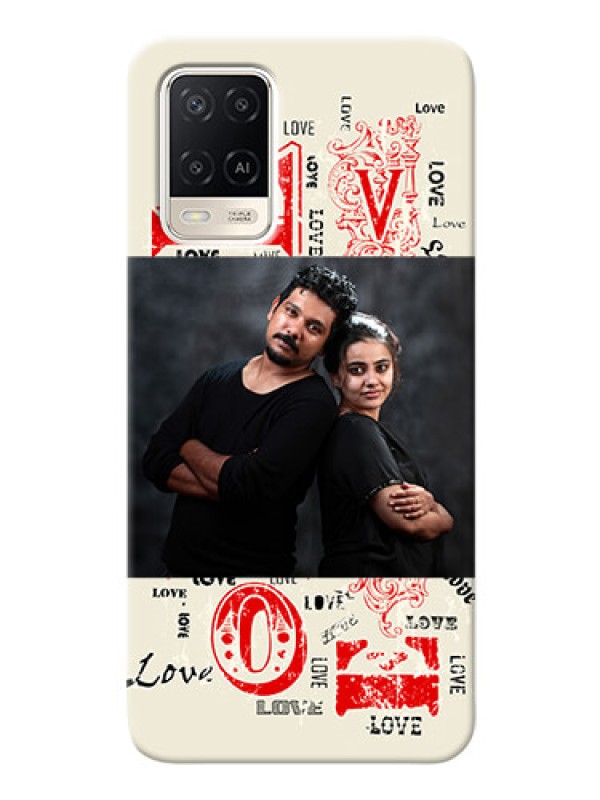 Custom Oppo A54 mobile cases online: Trendy Love Design Case