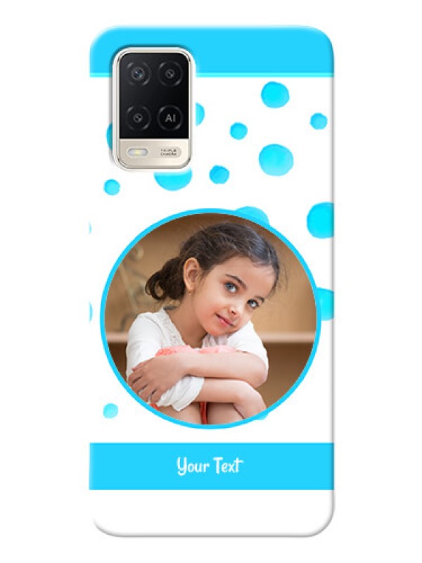 Custom Oppo A54 Custom Phone Covers: Blue Bubbles Pattern Design