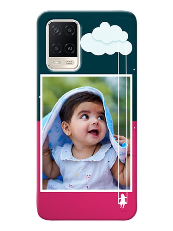 Custom Oppo A54 custom phone covers: Cute Girl with Cloud Design