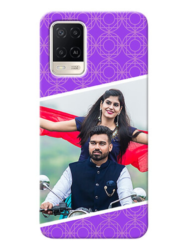 Custom Oppo A54 mobile back covers online: violet Pattern Design
