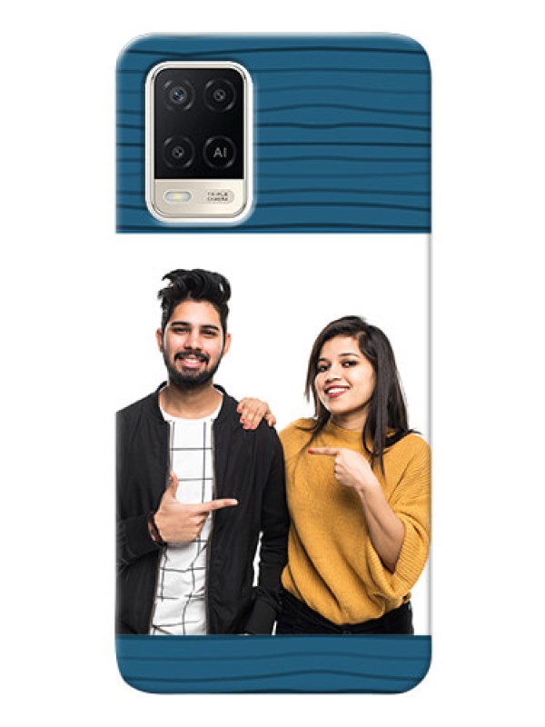 Custom Oppo A54 Custom Phone Cases: Blue Pattern Cover Design