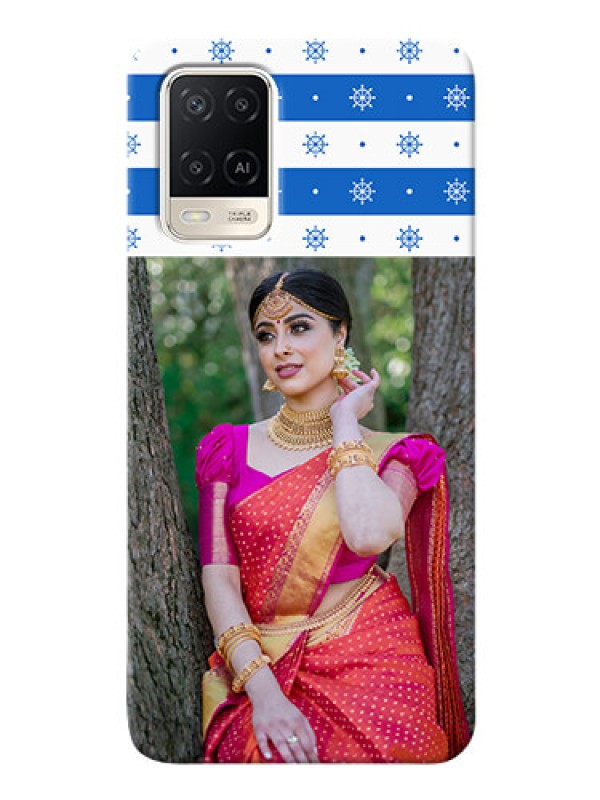 Custom Oppo A54 custom mobile covers: Snow Pattern Design