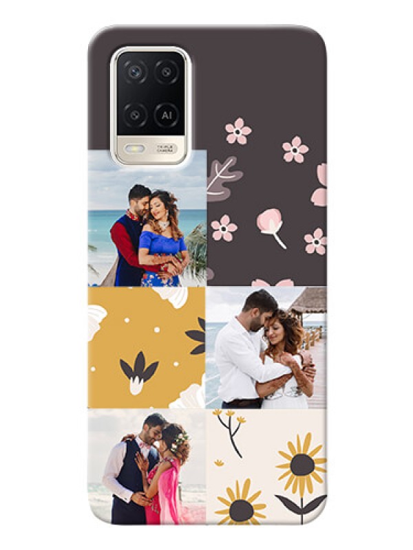 Custom Oppo A54 phone cases online: 3 Images with Floral Design