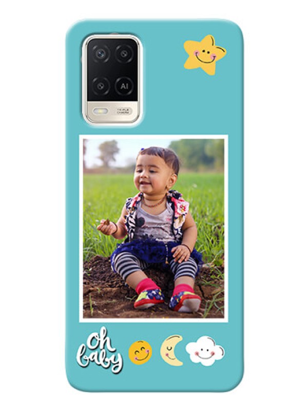 Custom Oppo A54 Personalised Phone Cases: Smiley Kids Stars Design
