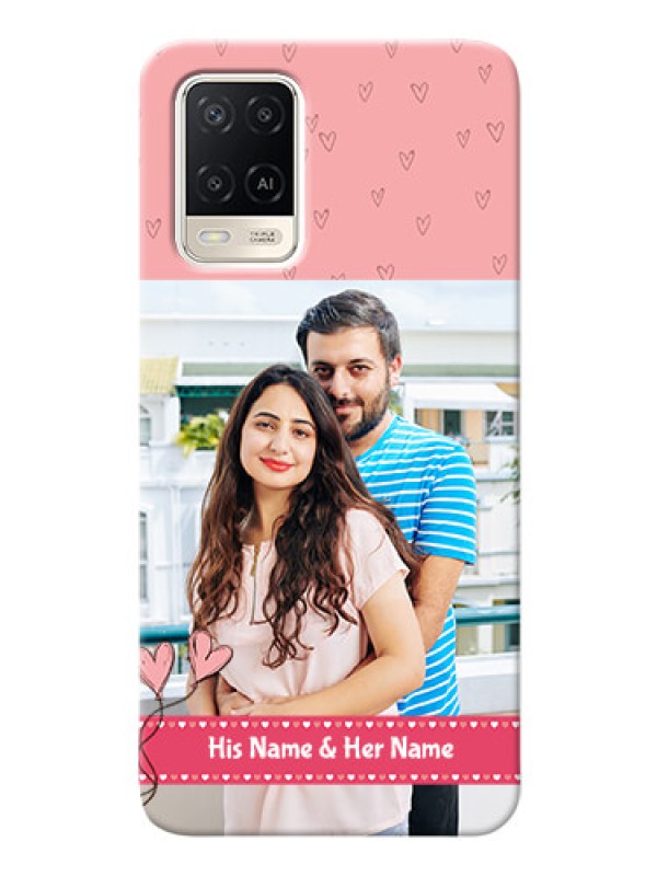 Custom Oppo A54 phone back covers: Love Design Peach Color