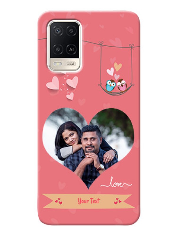 Custom Oppo A54 custom phone covers: Peach Color Love Design 