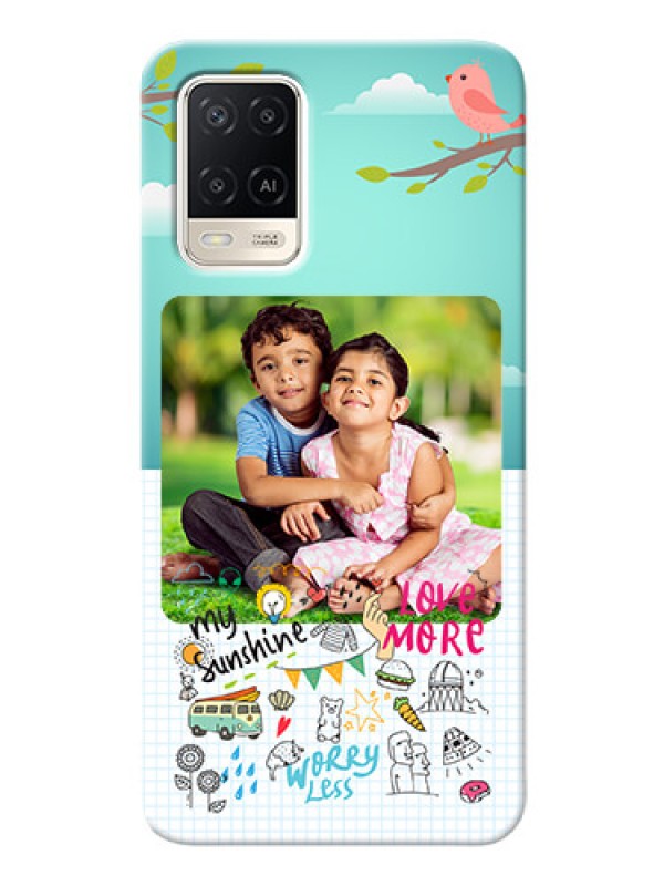 Custom Oppo A54 phone cases online: Doodle love Design