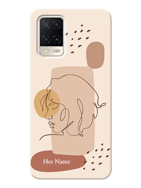 Custom Oppo A54 Custom Phone Covers: Calm Woman line art Design